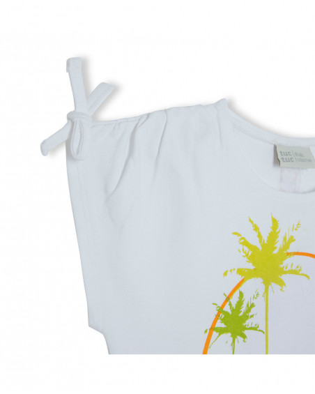 Tee-shirt en jersey message fille blanche summer festival Tee-shirt en jersey message fille blanche summer festival