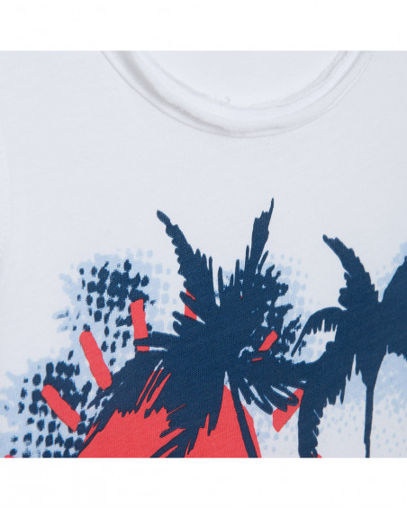 Tee-shirt en jersey bretelles garçon blanche enjoy the sun Tee-shirt en jersey bretelles garçon blanche enjoy the sun