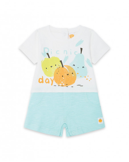 Grenouillère en jersey short garçon beige picnic time Grenouillère en jersey short garçon beige picnic time