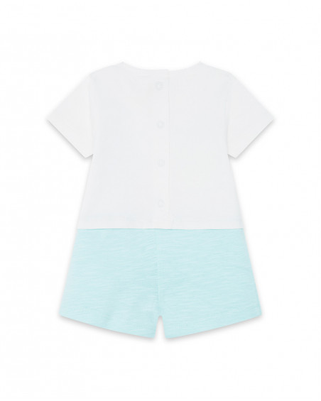Grenouillère en jersey short garçon beige picnic time Grenouillère en jersey short garçon beige picnic time