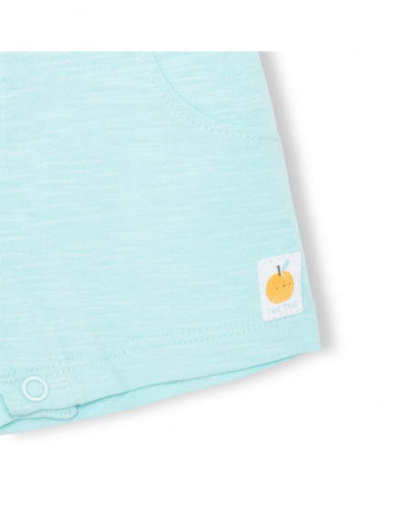 Grenouillère en jersey short garçon beige picnic time Grenouillère en jersey short garçon beige picnic time