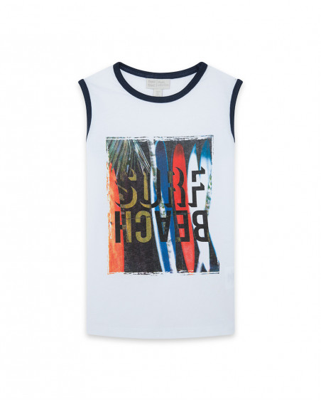 Tee-shirt en jersey bretelles garçon blanche surf club Tee-shirt en jersey bretelles garçon blanche surf club