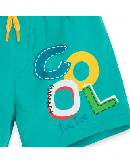 Short de bain message garçon bleu fruitty time