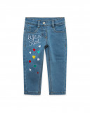 Pantalon en jeans coeurs fille bleu fruitty time Pantalon en jeans coeurs fille bleu fruitty time