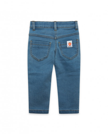 Pantalon en jeans coeurs fille bleu fruitty time