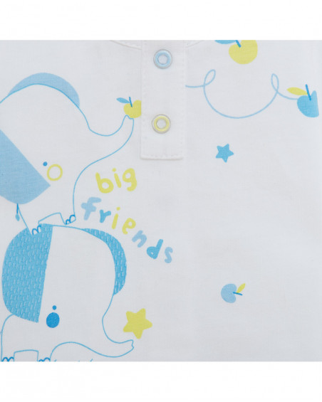 Grenouillère jersey et popelin short garçon bleu so cute