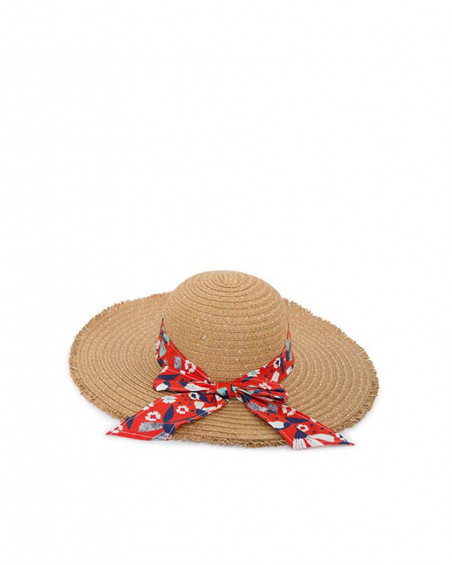 Bonnet en raphia fleurs fille rouge sea lovers Bonnet en raphia fleurs fille rouge sea lovers