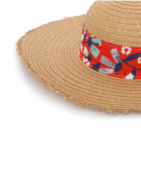 Bonnet en raphia fleurs fille rouge sea lovers Bonnet en raphia fleurs fille rouge sea lovers
