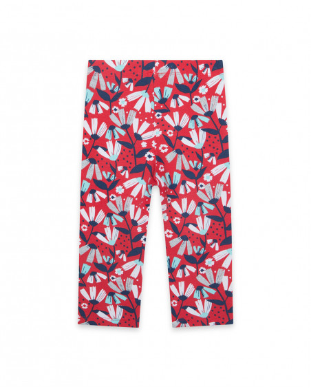 Leggings capri en jersey fleurs fille rouge sea lovers Leggings capri en jersey fleurs fille rouge sea lovers