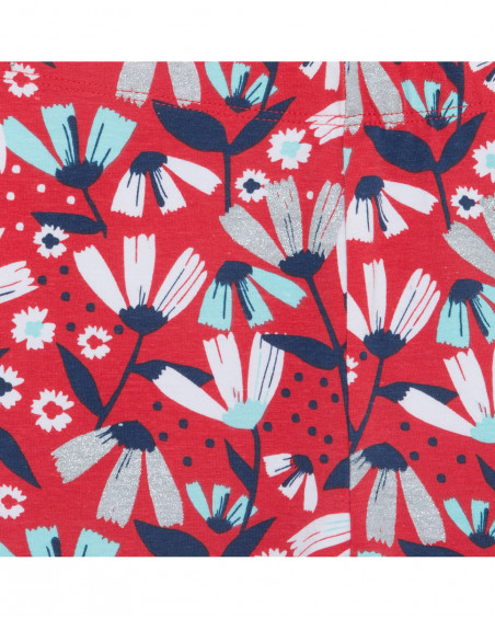Leggings capri en jersey fleurs fille rouge sea lovers Leggings capri en jersey fleurs fille rouge sea lovers
