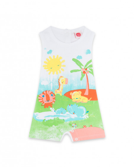 Grenouillère en jersey short garçon bleu hi! sunshine Grenouillère en jersey short garçon bleu hi! sunshine