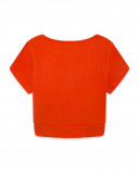Tee-shirt en jersey fleur fille rouge summer festival Tee-shirt en jersey fleur fille rouge summer festival