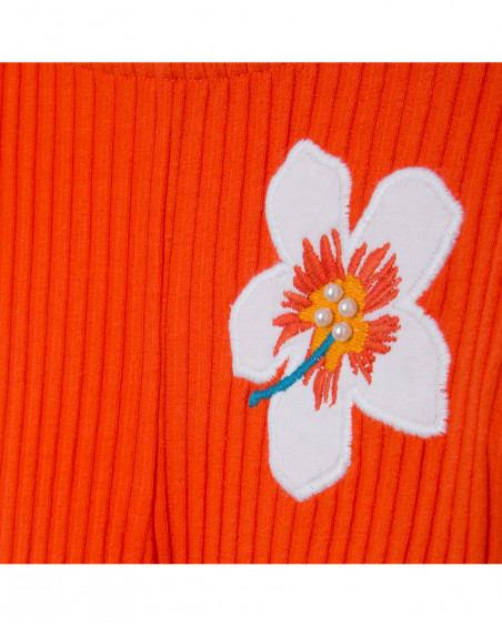 Tee-shirt en jersey fleur fille rouge summer festival Tee-shirt en jersey fleur fille rouge summer festival