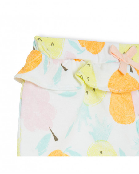 Tee-shirt et short en jersey volants fille orange picnic time Tee-shirt et short en jersey volants fille orange picnic time