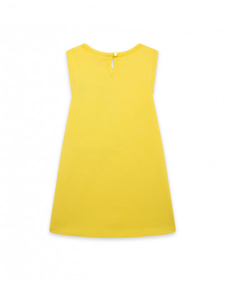 Robe en jersey bretelles fille jaune funcactus