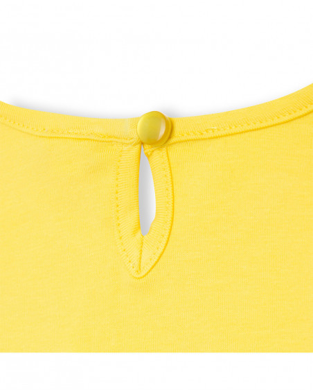 Robe en jersey bretelles fille jaune funcactus