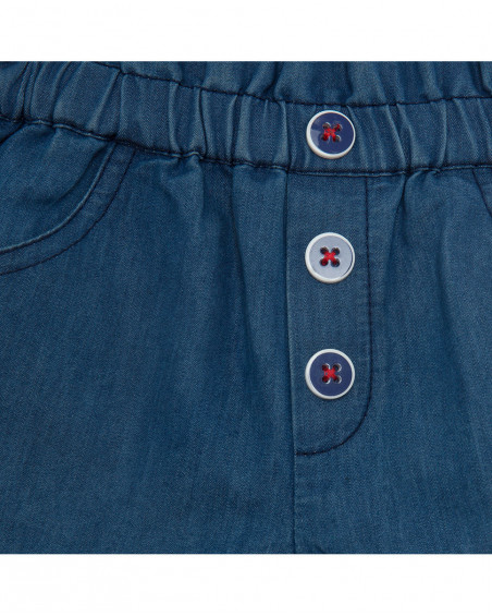 Short en jeans boutons fille bleu red submarine