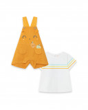 Salopette et tee-shirt à rayures garçon orange picnic time Salopette et tee-shirt à rayures garçon orange picnic time