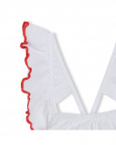 Tee-shirt en jersey volants fille blanche enjoy the sun Tee-shirt en jersey volants fille blanche enjoy the sun