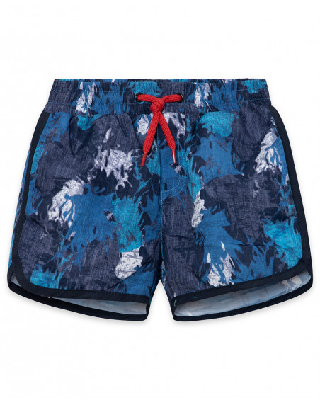 Short de bain imprimée garçon bleu surf club Short de bain imprimée garçon bleu surf club