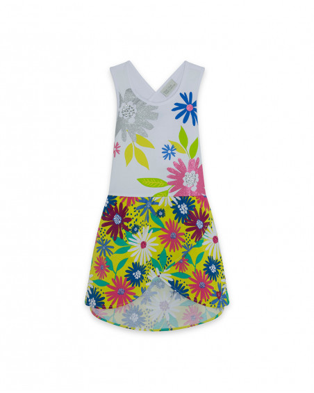 Robe en jersey fleurs fille blanche ready to bloom Robe en jersey fleurs fille blanche ready to bloom