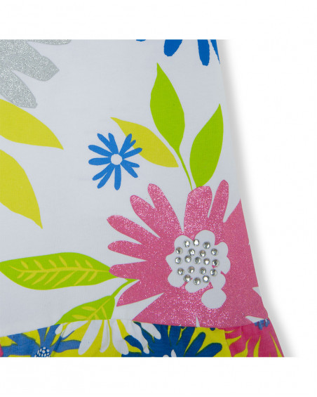Robe en jersey fleurs fille blanche ready to bloom Robe en jersey fleurs fille blanche ready to bloom