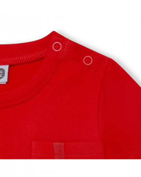 Tee-shirt en jersey poche garçon rouge basicos kids Tee-shirt en jersey poche garçon rouge basicos kids