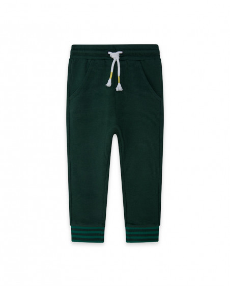 Pantalon en peluche jogging garçon vert jungle street Pantalon en peluche jogging garçon vert jungle street