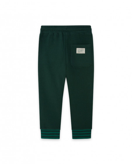 Pantalon en peluche jogging garçon vert jungle street Pantalon en peluche jogging garçon vert jungle street
