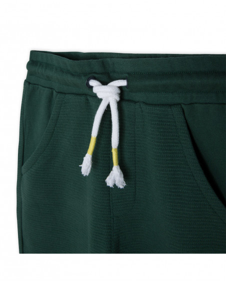 Pantalon en peluche jogging garçon vert jungle street Pantalon en peluche jogging garçon vert jungle street