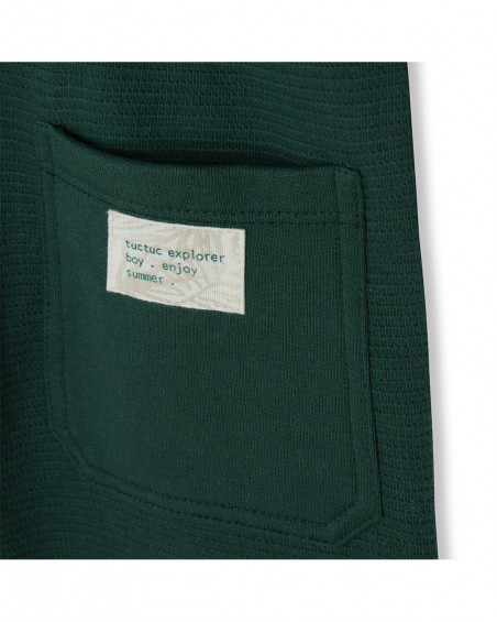 Pantalon en peluche jogging garçon vert jungle street Pantalon en peluche jogging garçon vert jungle street