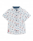 Chemise en popeline imprimée garçon blanche red submarine Chemise en popeline imprimée garçon blanche red submarine