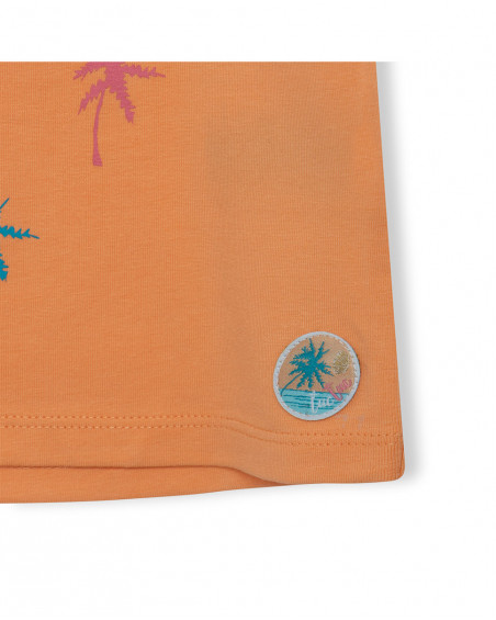 Tee-shirt en jersey palmes fille orange venice beach