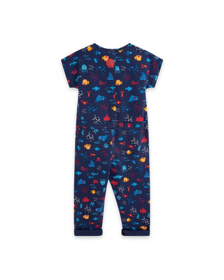 Combinaison en jersey imprimé fille bleu red submarine Combinaison en jersey imprimé fille bleu red submarine