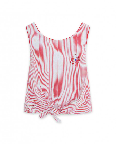 Blouse en popeline nouer fille rouge sea lovers Blouse en popeline nouer fille rouge sea lovers