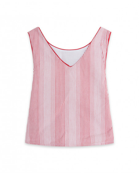 Blouse en popeline nouer fille rouge sea lovers Blouse en popeline nouer fille rouge sea lovers