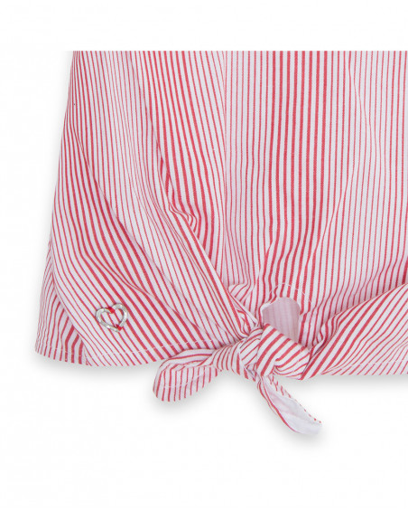 Blouse en popeline nouer fille rouge sea lovers Blouse en popeline nouer fille rouge sea lovers