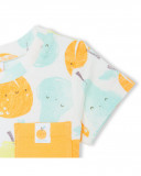 Tee-shirt et bermuda en jersey boutons garçon bleu picnic time Tee-shirt et bermuda en jersey boutons garçon bleu picnic time