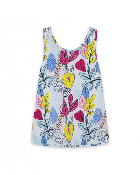 Tee-shirt en jersey bretelles fille blanche island Tee-shirt en jersey bretelles fille blanche island