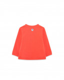 Veste en coton molletonné avec fermeture éclair fille orange Veste en coton molletonné avec fermeture éclair fille orange