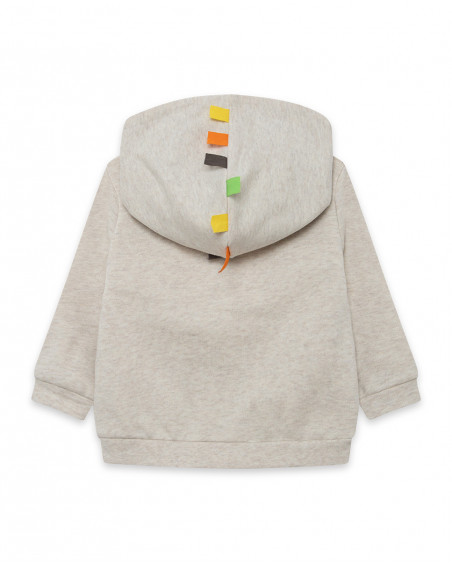 Sweat-shirt capuche en peluche avec fermeture éclair garçon