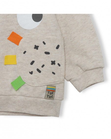 Sweat-shirt capuche en peluche avec fermeture éclair garçon