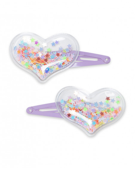 Set 2 barrettes cheveux coeurs fille rose in the jungle Set 2 barrettes cheveux coeurs fille rose in the jungle