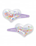Set 2 barrettes cheveux coeurs fille rose in the jungle Set 2 barrettes cheveux coeurs fille rose in the jungle