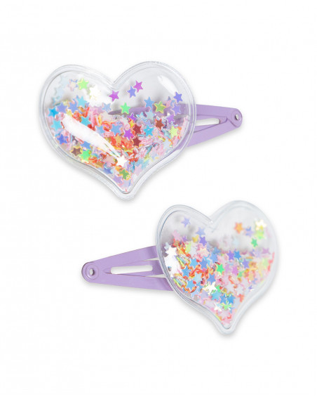 Set 2 barrettes cheveux coeurs fille rose in the jungle Set 2 barrettes cheveux coeurs fille rose in the jungle