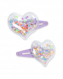 Set 2 barrettes cheveux coeurs fille rose in the jungle Set 2 barrettes cheveux coeurs fille rose in the jungle