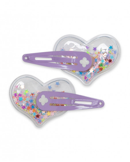 Set 2 barrettes cheveux coeurs fille rose in the jungle Set 2 barrettes cheveux coeurs fille rose in the jungle