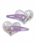 Set 2 barrettes cheveux coeurs fille rose in the jungle Set 2 barrettes cheveux coeurs fille rose in the jungle