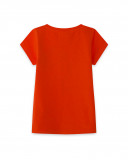 Tee-shirt en jersey fleurs fille orange summer festival Tee-shirt en jersey fleurs fille orange summer festival
