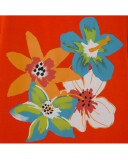 Tee-shirt en jersey fleurs fille orange summer festival Tee-shirt en jersey fleurs fille orange summer festival